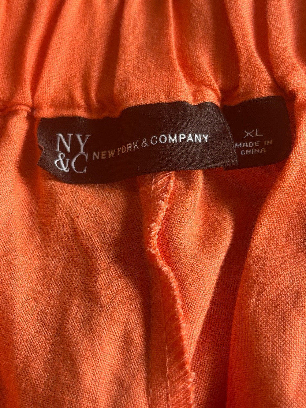 New York & Company Cargo Jogger Pants Linen Blend Women's Size XL Orange - Picture 6 of 7